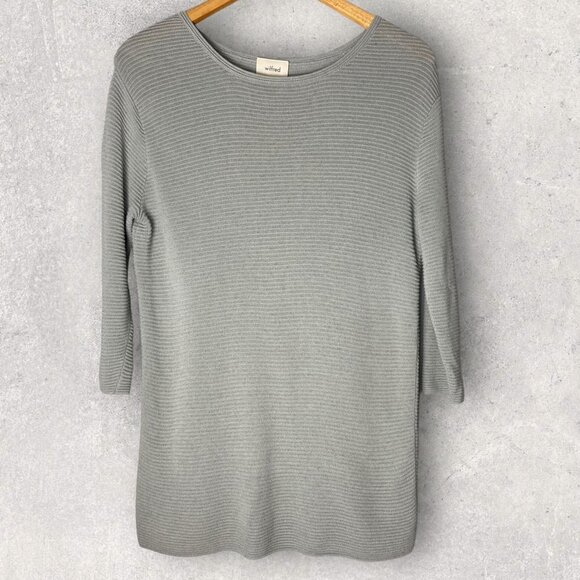 Wilfred Aritzia Blanchard Ribbed Linen Blend Knit Top - Picture 2 of 6